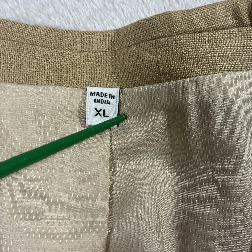Murano Baird McNutt Linen Blazer Single Breasted Tan Mens XL Quiet Luxury Resort